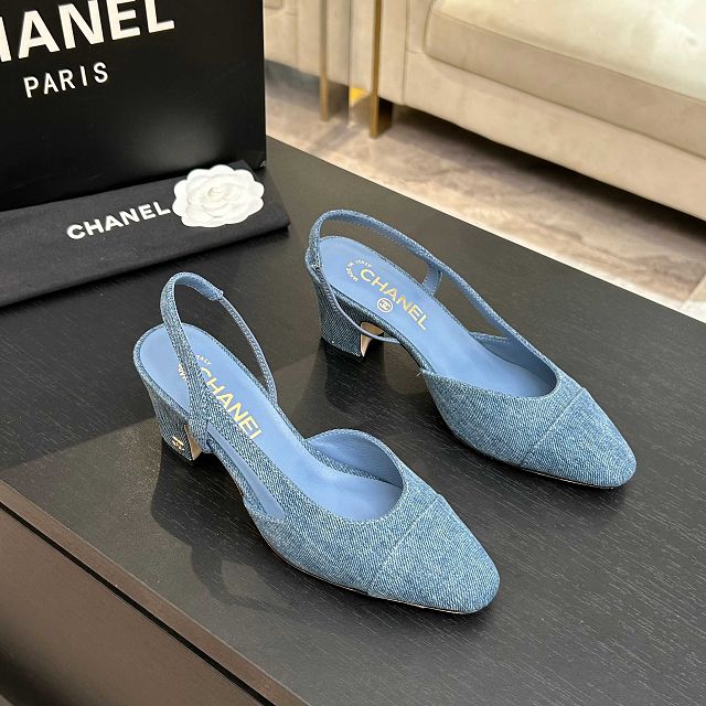 CC original lambskin 65mm slingbacks CH00419
