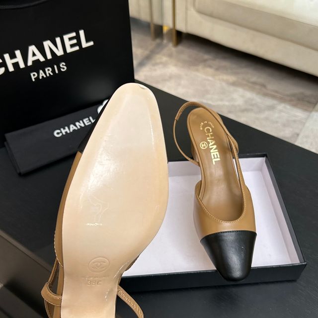 CC original lambskin 65mm slingbacks CH00419
