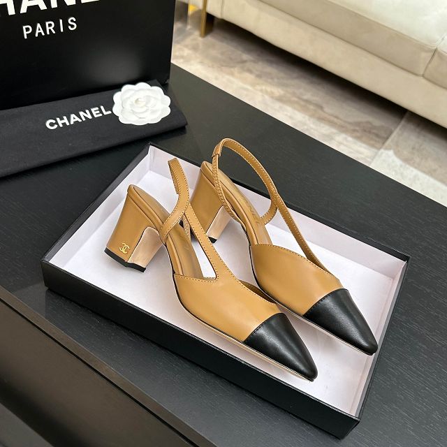 CC original lambskin 65mm slingbacks CH00419