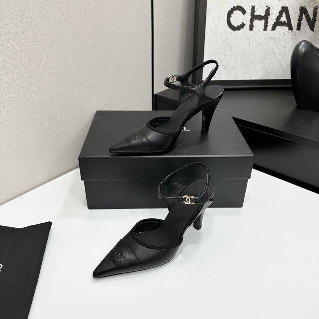 CC original lambskin 90mm  slingbacks CH00384