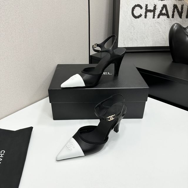 CC original lambskin 90mm  slingbacks CH00384