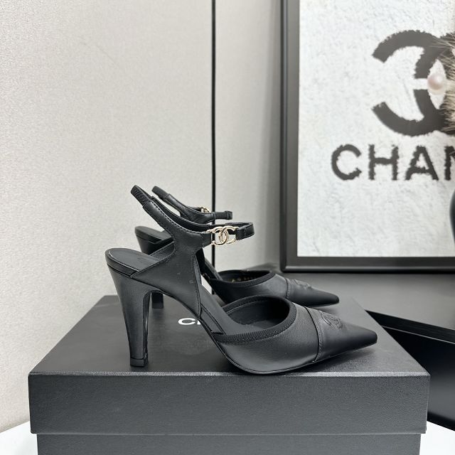 CC original lambskin 90mm  slingbacks CH00384