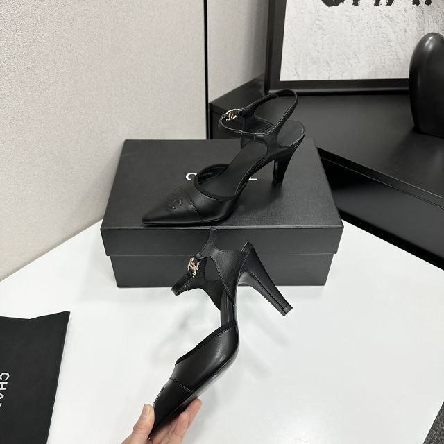 CC original lambskin 90mm  slingbacks CH00384