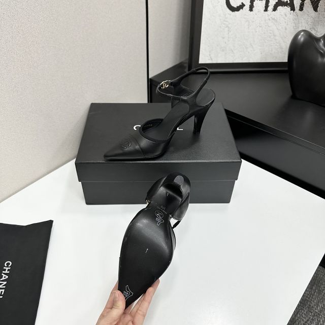 CC original lambskin 90mm  slingbacks CH00384
