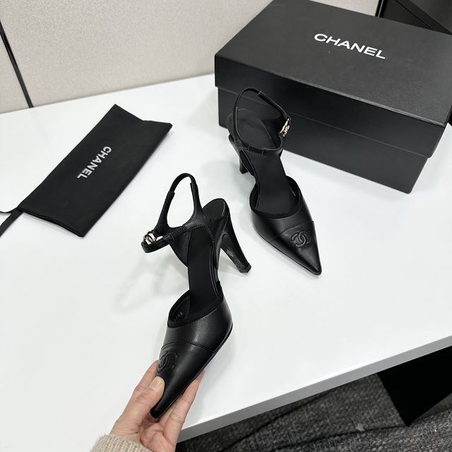 CC original lambskin 90mm  slingbacks CH00384