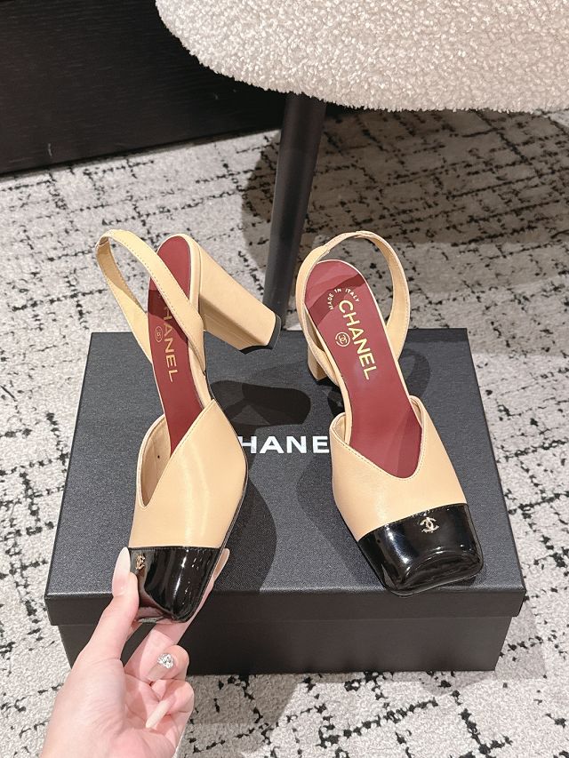 CC original lambskin 90mm slingbacks CH00403