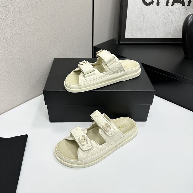 CC original shiny calfskin mules CH00390