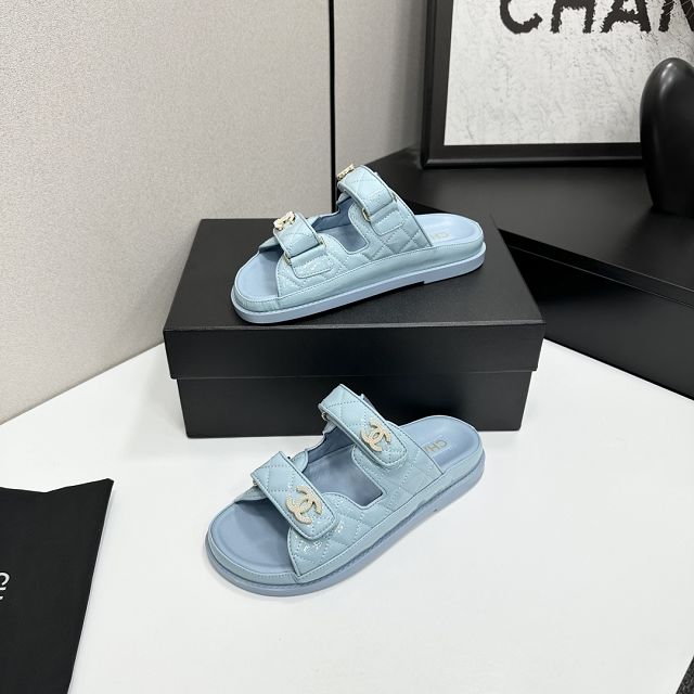 CC original shiny calfskin mules CH00390