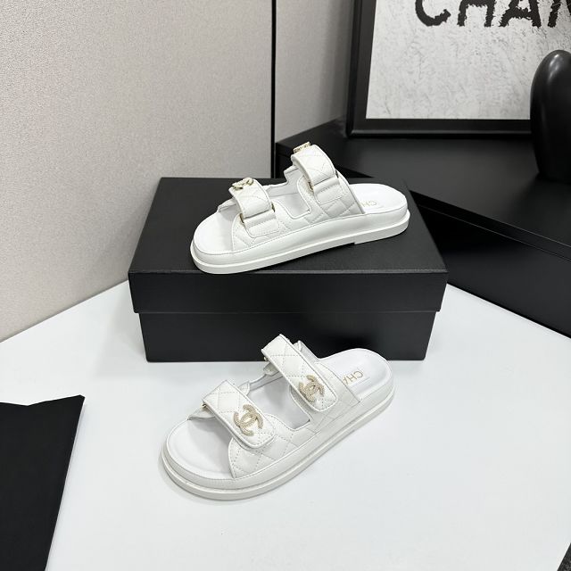 CC original shiny calfskin mules CH00390