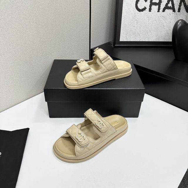 CC original shiny calfskin mules CH00390