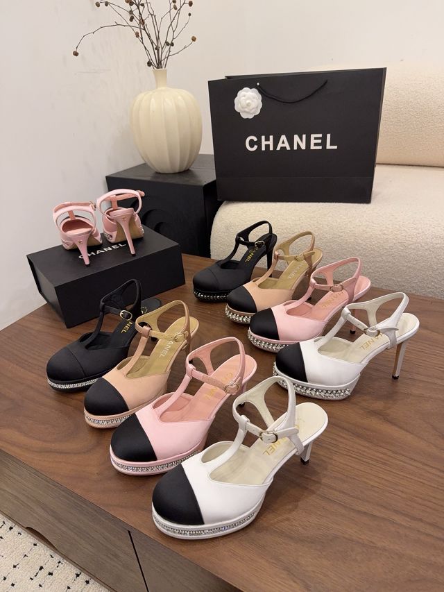 CC original suede calfskin 65mm slingbacks CH00396