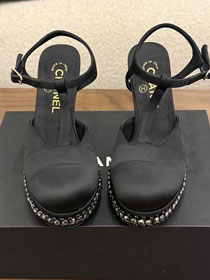 CC original suede calfskin 90mm slingbacks CH00397