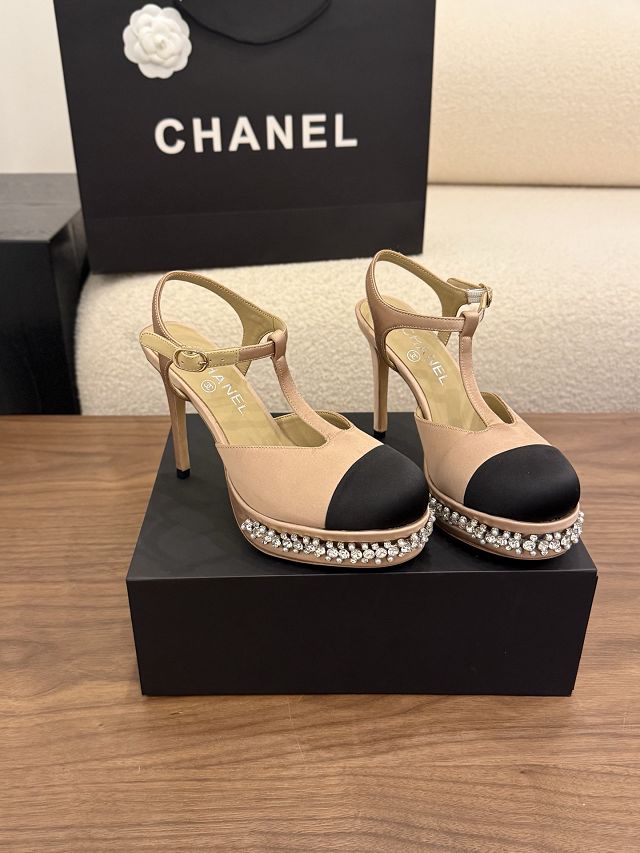 CC original suede calfskin 90mm slingbacks CH00397