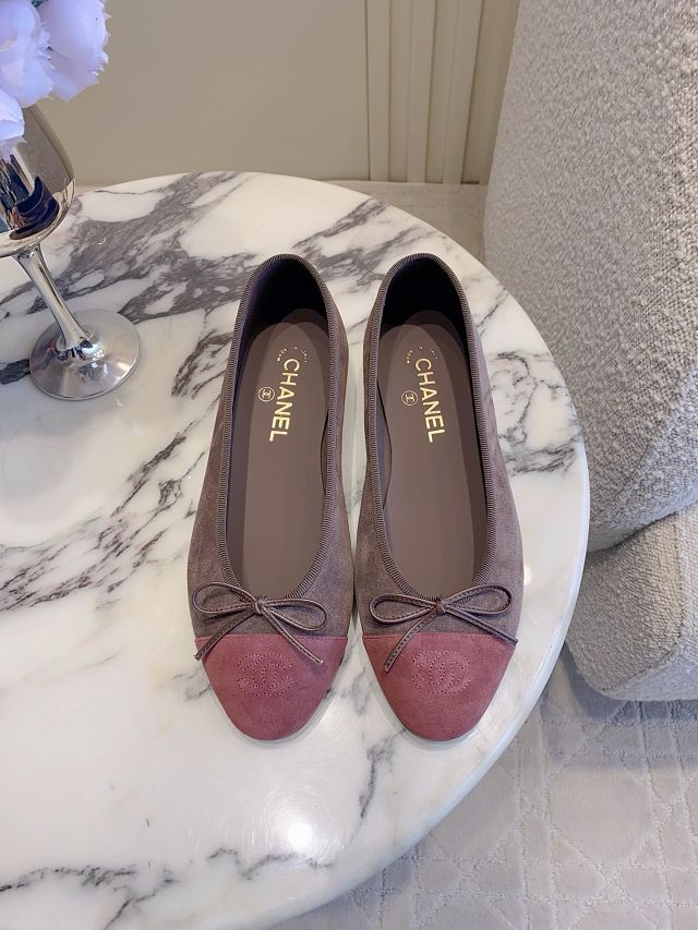 CC original suede calfskin ballet flats CH00401