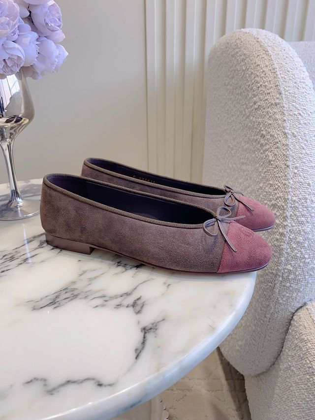 CC original suede calfskin ballet flats CH00401