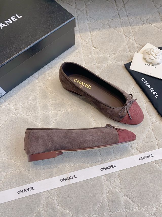 CC original suede calfskin ballet flats CH00401