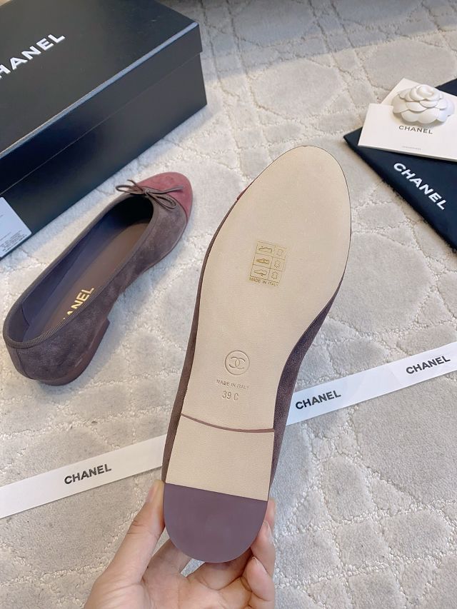 CC original suede calfskin ballet flats CH00401