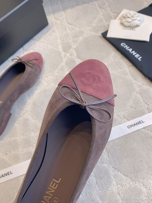 CC original suede calfskin ballet flats CH00401