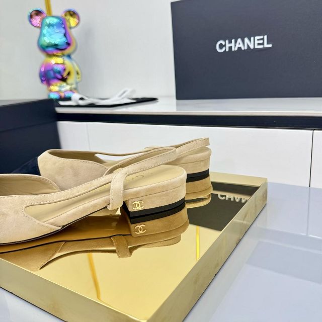 CC original suede calfskin slingbacks CH00429