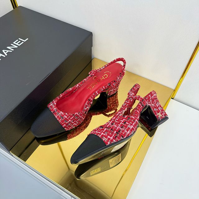 CC original tweed 65mm slingbacks CH00428
