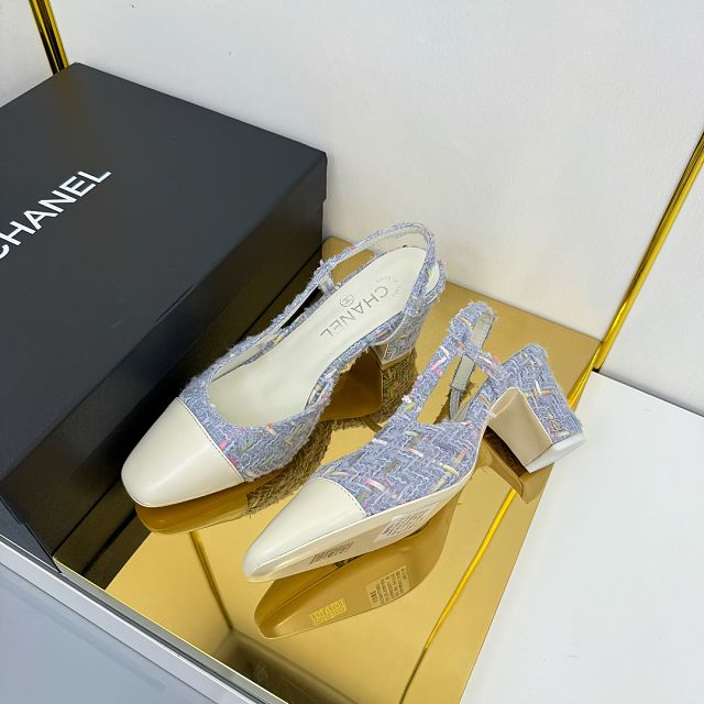 CC original tweed 65mm slingbacks CH00428