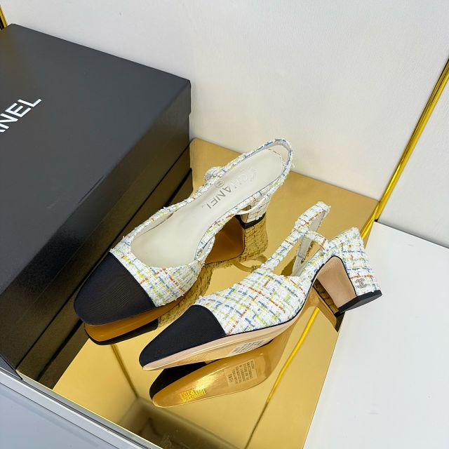 CC original tweed 65mm slingbacks CH00428