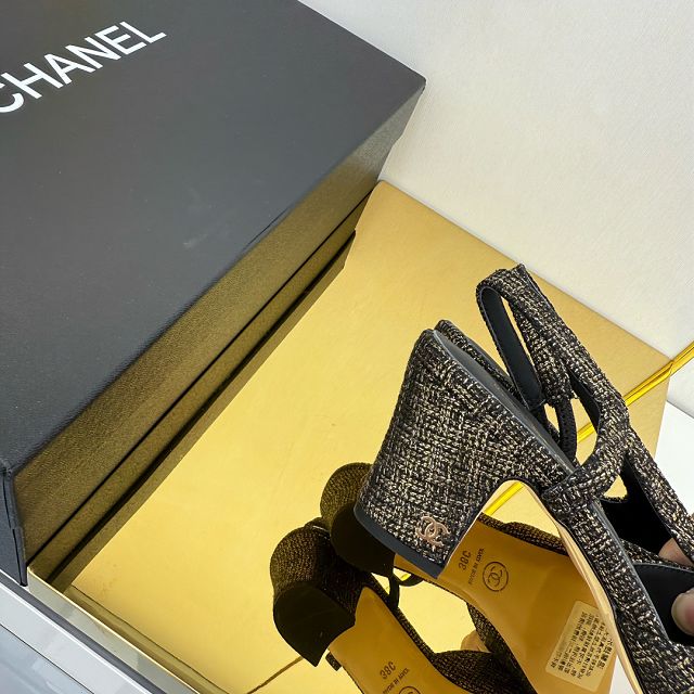 CC original tweed 65mm slingbacks CH00428