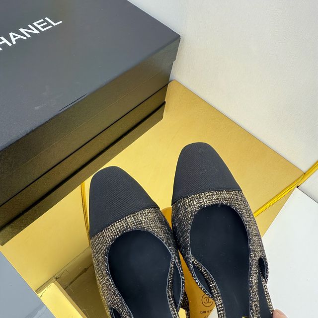 CC original tweed 65mm slingbacks CH00428