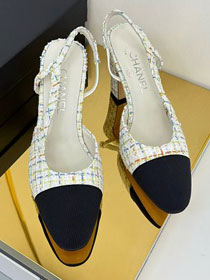 CC original tweed 90mm slingbacks CH00427