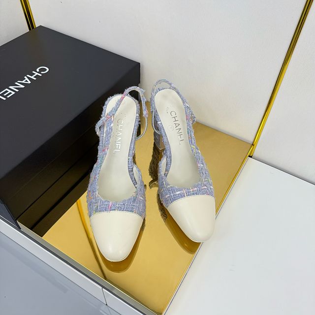 CC original tweed 90mm slingbacks CH00427