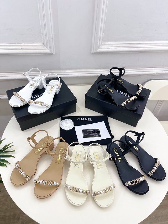 CC original lambskin 30mm mules CH00434