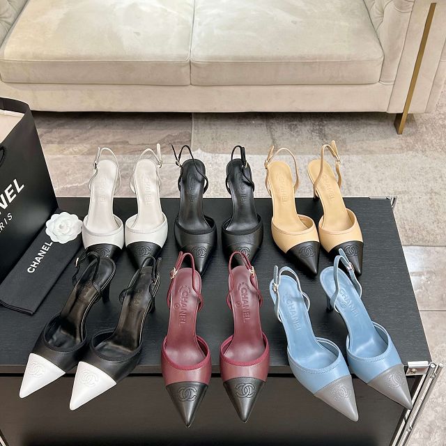 CC original lambskin 90mm slingbacks CH00439