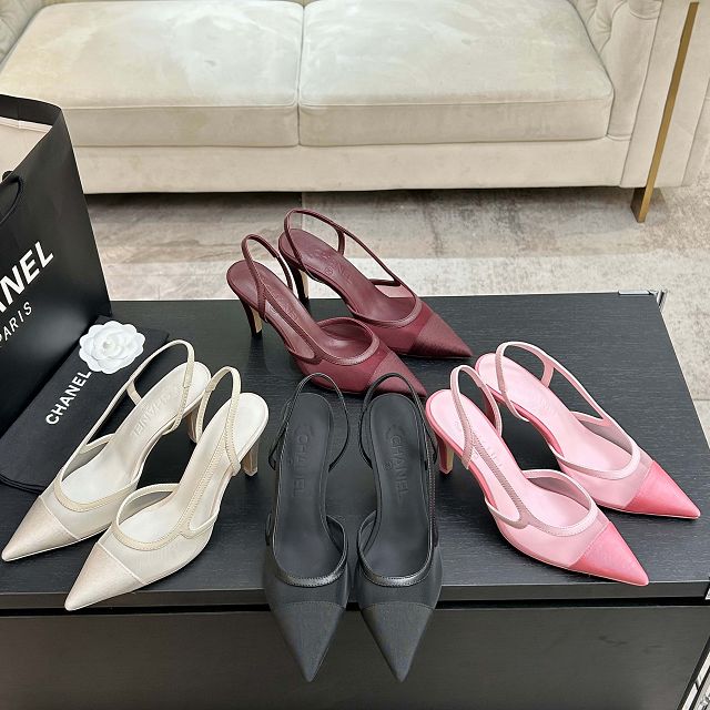 CC original mesh 90mm slingbacks CH00440