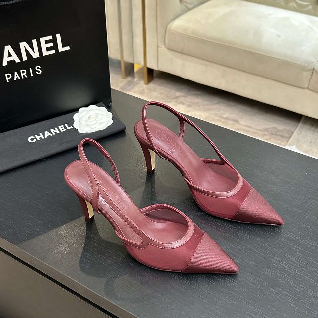 CC original mesh 90mm slingbacks CH00440