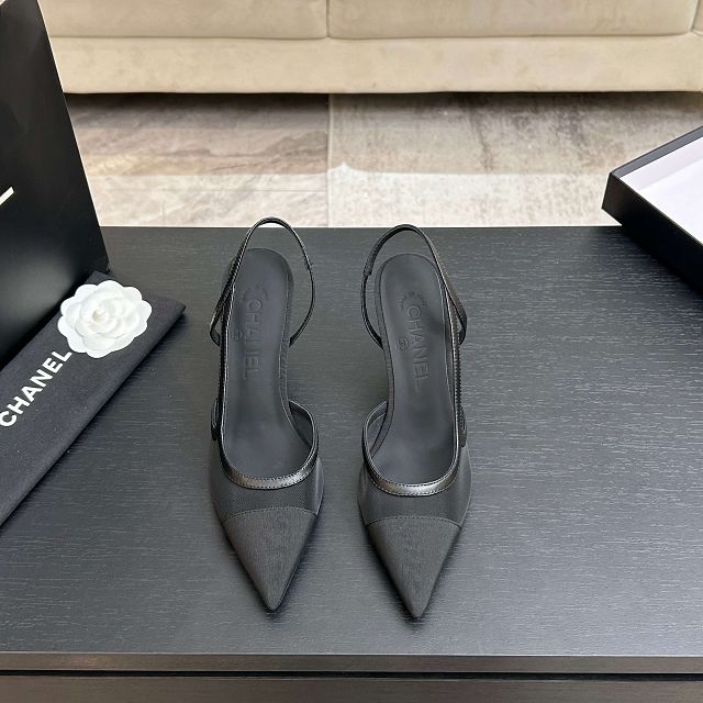 CC original mesh 90mm slingbacks CH00440