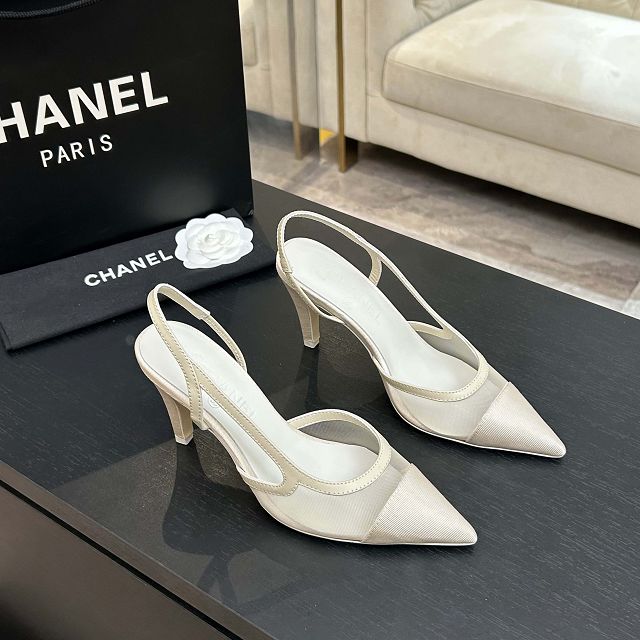 CC original mesh 90mm slingbacks CH00440