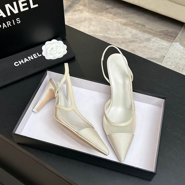 CC original mesh 90mm slingbacks CH00440