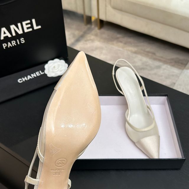 CC original mesh 90mm slingbacks CH00440