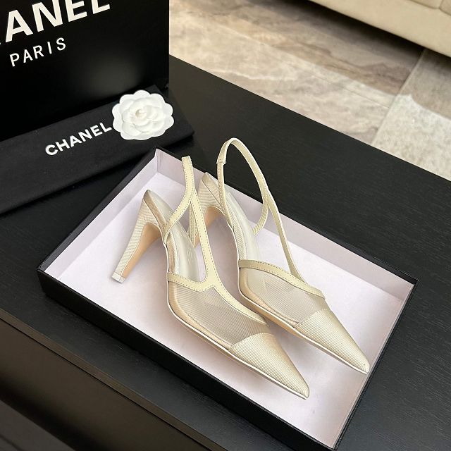 CC original mesh 90mm slingbacks CH00440