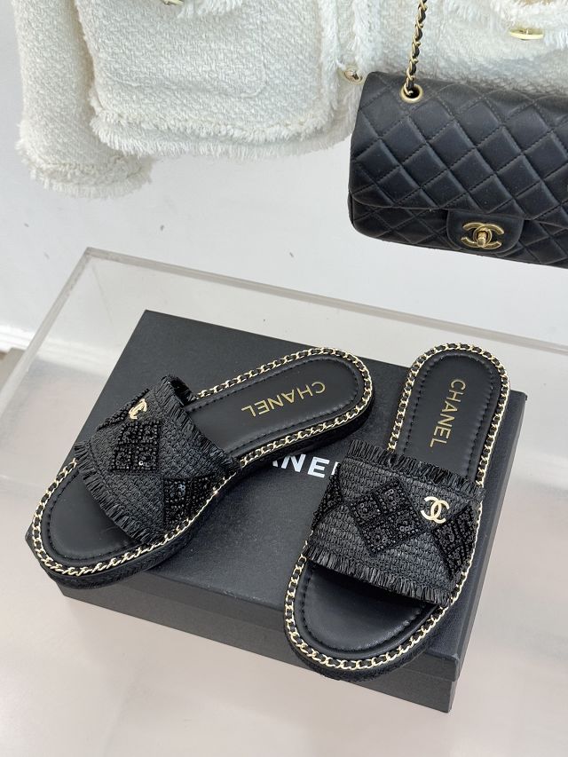 CC original raffia mules CH00454