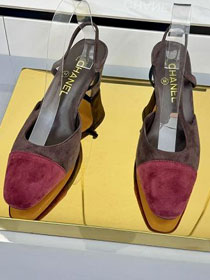 CC original suede calfskin 65mm slingbacks CH00431