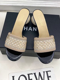 CC original tweed 65mm mules CH00432