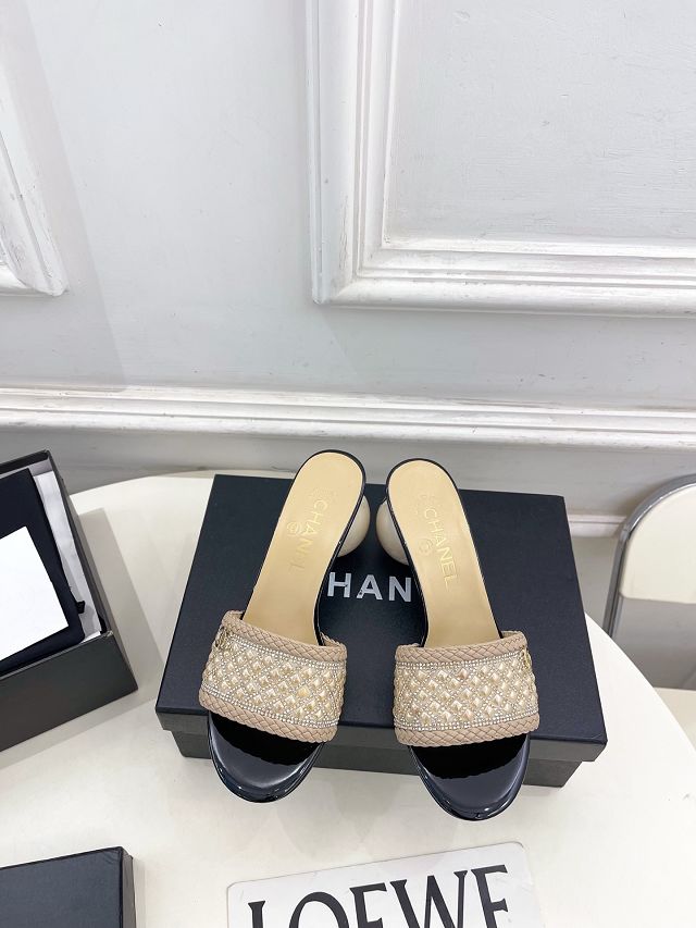 CC original tweed 65mm mules CH00432