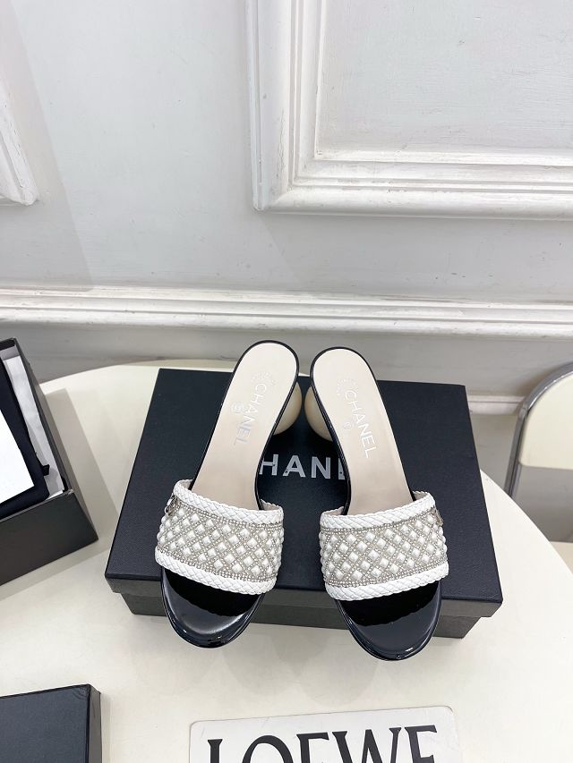 CC original tweed 65mm mules CH00432