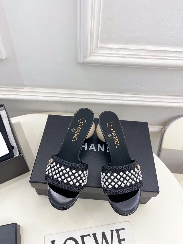 CC original tweed 65mm mules CH00432