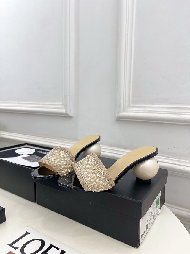 CC original tweed 65mm mules CH00432