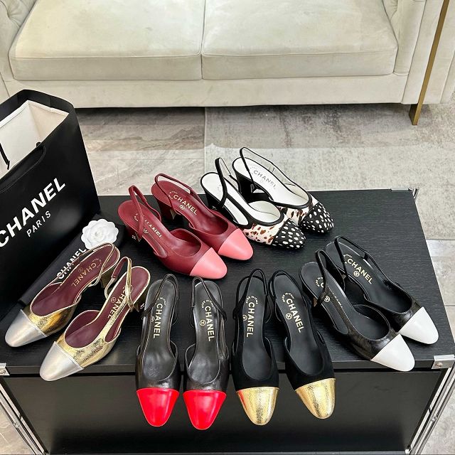 CC original lambskin 65mm slingbacks CH00494