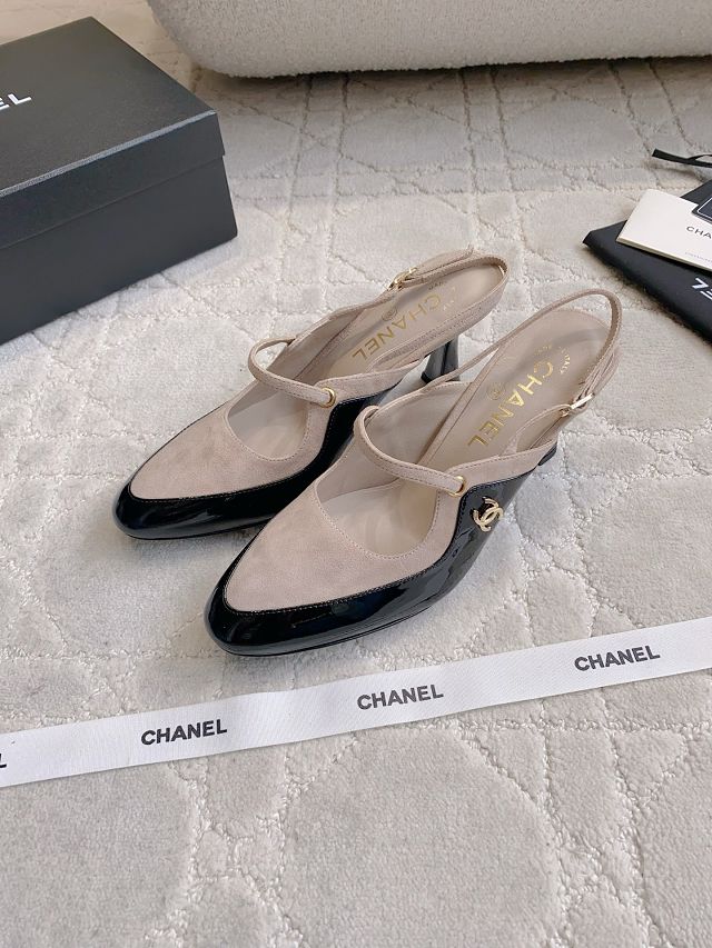 CC original lambskin 70mm slingbacks CH00476