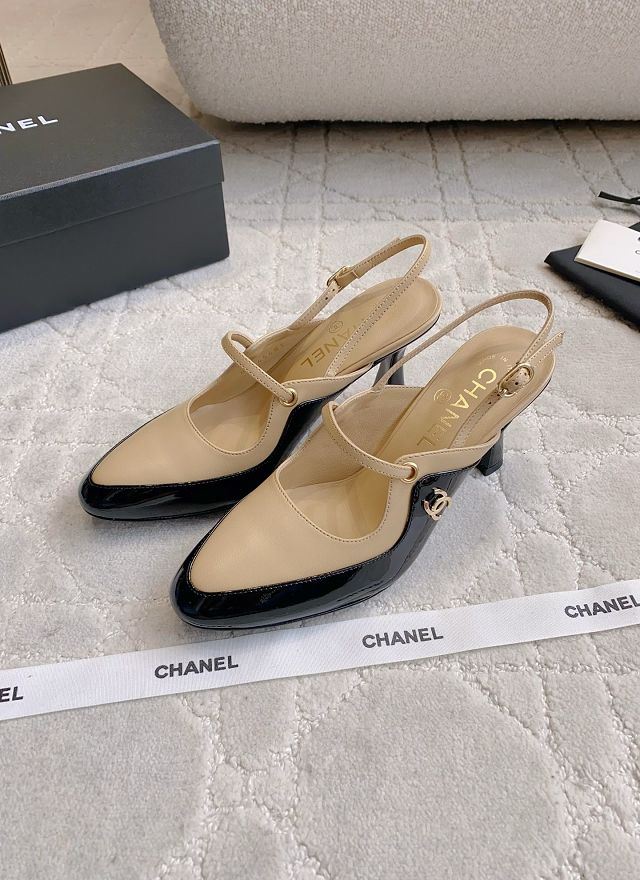 CC original lambskin 70mm slingbacks CH00476