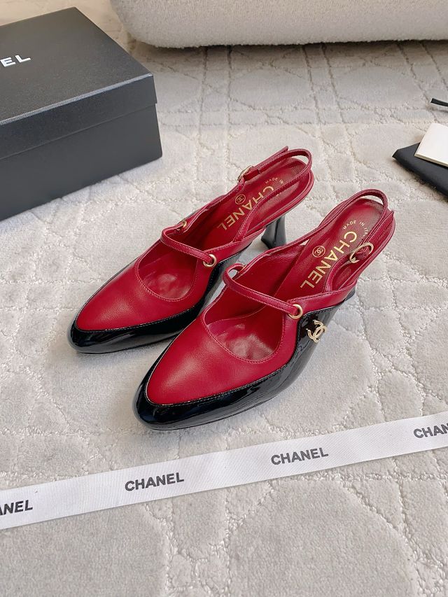 CC original lambskin 70mm slingbacks CH00476